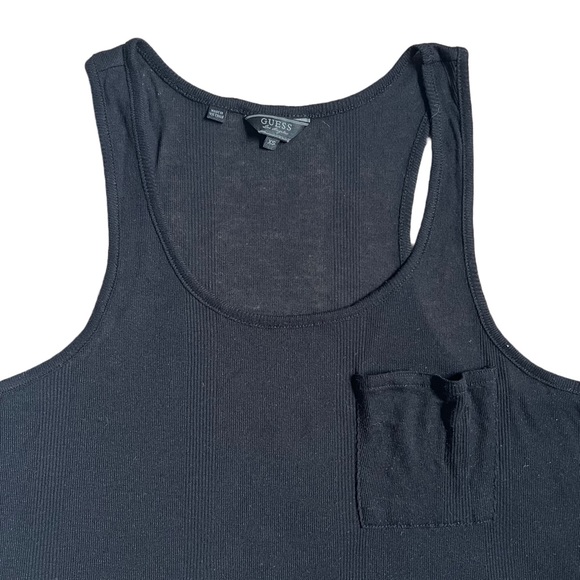 GUESS BLACK OVERSIZED FULL LENGTH TANK TOP WITH POCKET SIZE XS - Picture 3 of 6